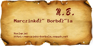 Marczinkó Borbála névjegykártya